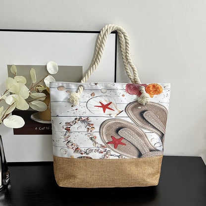 Spacious Beach Tote Bag Fashionable Travel Shoulder Bag