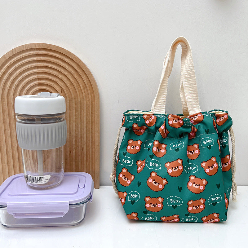 Trendy Waterproof Lunch Bag with Drawstring Closure