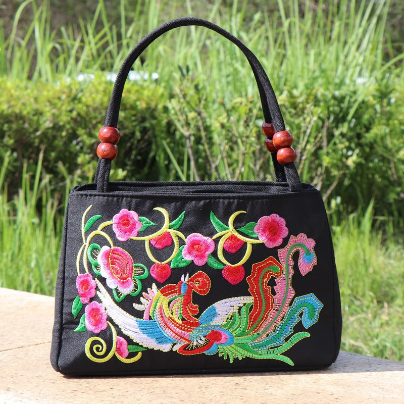 Ethnic Style Bag With Double-Sided Embroidery And Canvas Small Bag For Women'S Double-Layer Handbag Casual Trend Retro