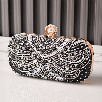 Embroidered Rhinestone Evening Clutch Bag for Parties
