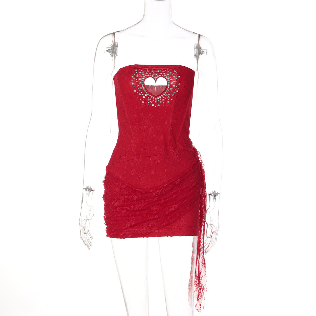 Fashionable Sexy Lace Heart Shaped Bodycon Dress