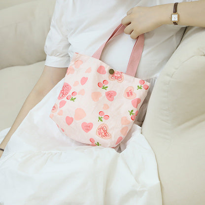 Cotton Mini Tote Bag Lightweight Summer Floral Handbag