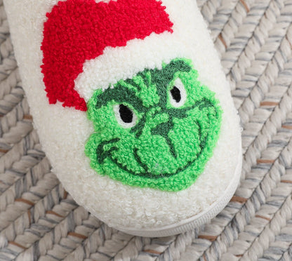 Christmas Grinch Plush Warm Indoor Slippers