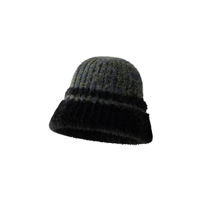 Colorful Striped Simple Plushed Bucket Hat