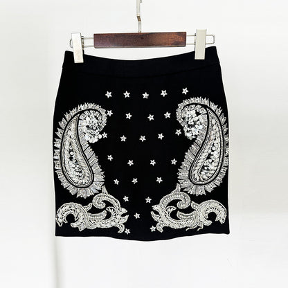 Fashionable Beaded Cami Top And Mini Skirt Set