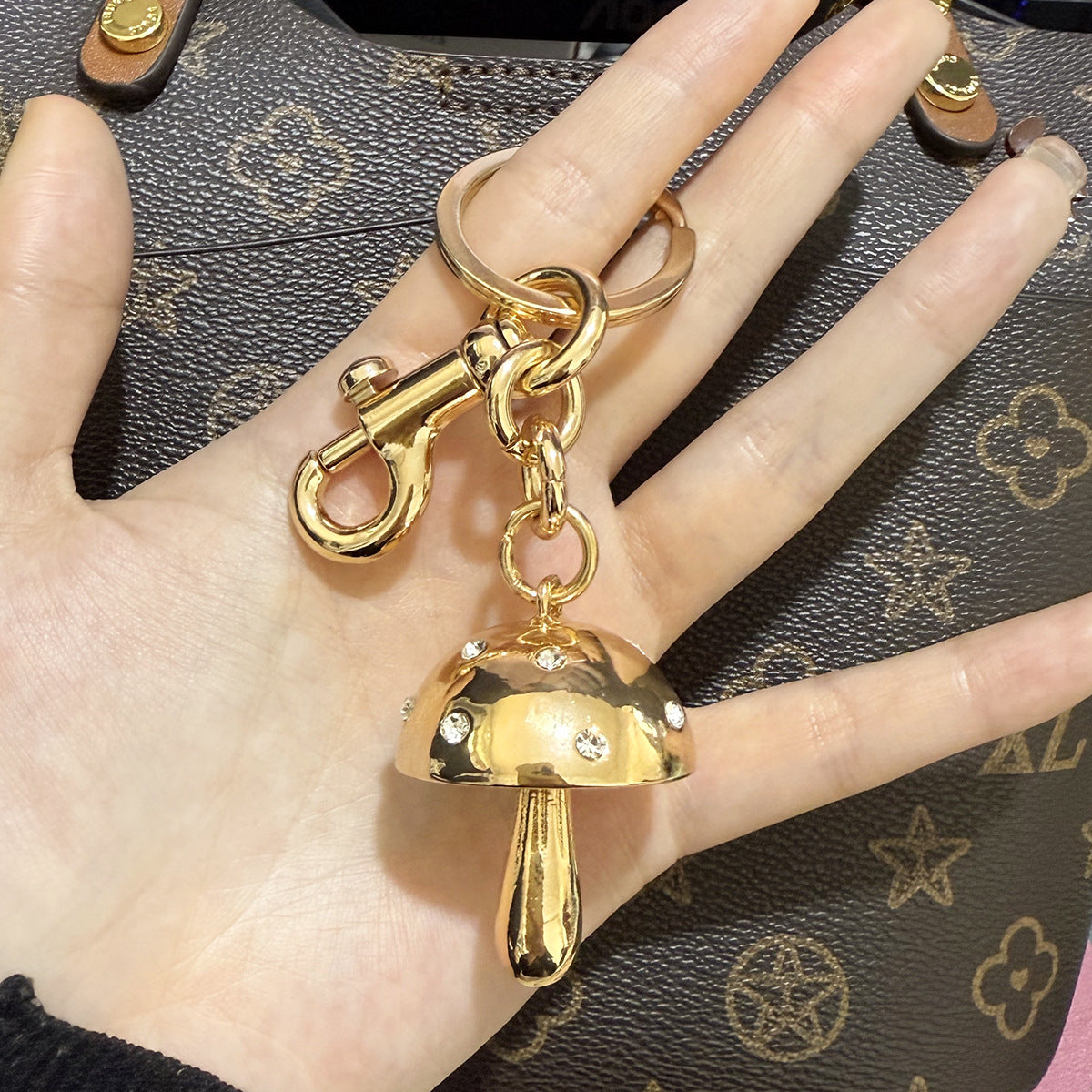 Cute Metal Mushroom Keychain Bag Charms