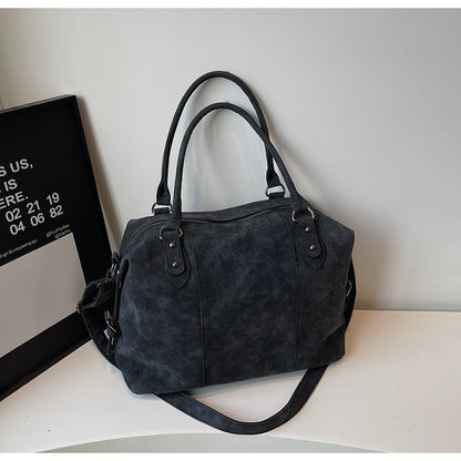 Large Capacity Retro Tote Bag Stylish Crossbody Handbag
