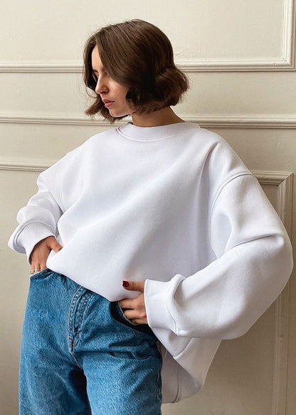 Oversized Cotton Sweatshirt Relaxed Streetwear