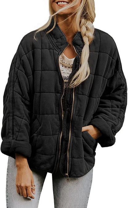 Solid Color Stand Collar Cotton Coat With Pockets