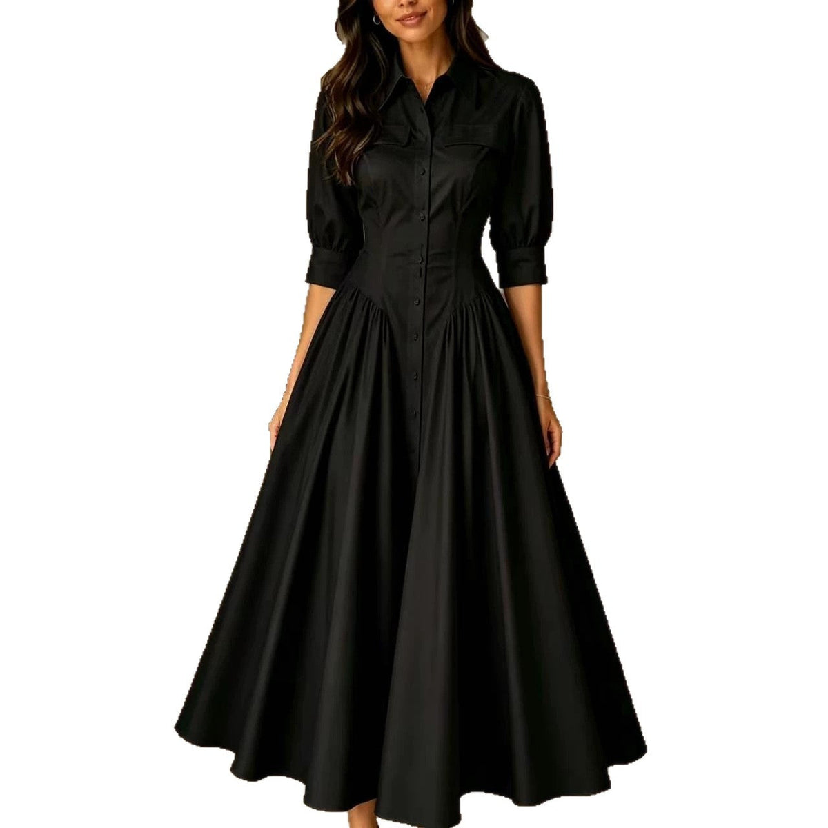 Structured Shirt Midi Dress