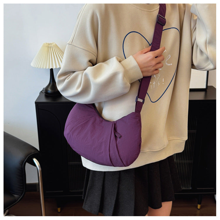 Minimalist Solid Color Dumpling Underarm Bag