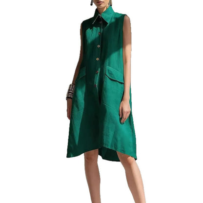 Casual Loose Fit Midi Dress for Women (Multi-Color)