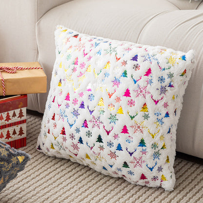 Soft Plush Christmas Snowflake Square Pillow Covers