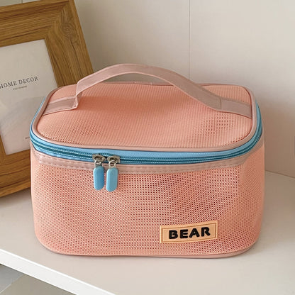 Color Block Large Capacity Make Up Bags