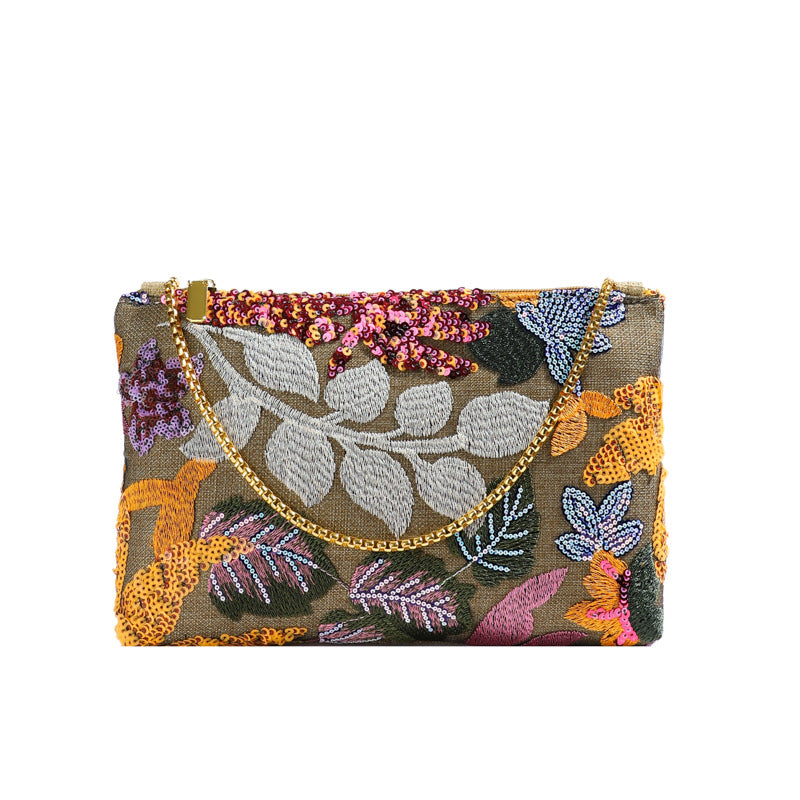 Sequin Evening Clutch Bag Embroidered Handbag for Women