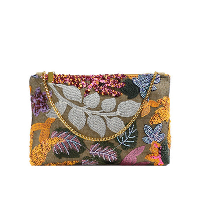 Sequin Evening Clutch Bag Embroidered Handbag for Women