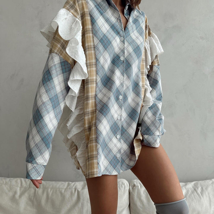 Casual Striped Button-Down Shirt for Women