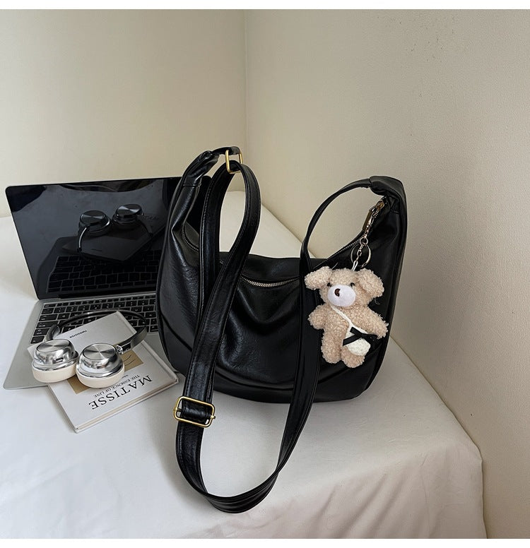 Large Capacity Women's Tote Bag Stylish Soft PU Handbag