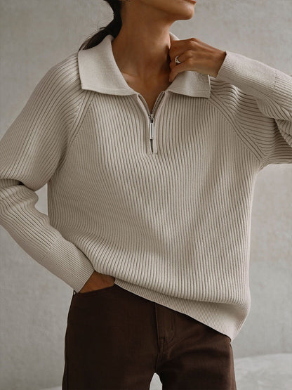 Trendy Casual Polo Neck Knitted Sweater