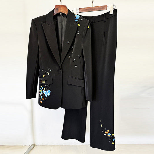 Colorful Sequin Blazer Pants Set