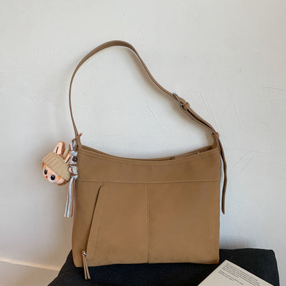 Vintage Style Casual Tote Bag Large Capacity PU Shoulder Bag