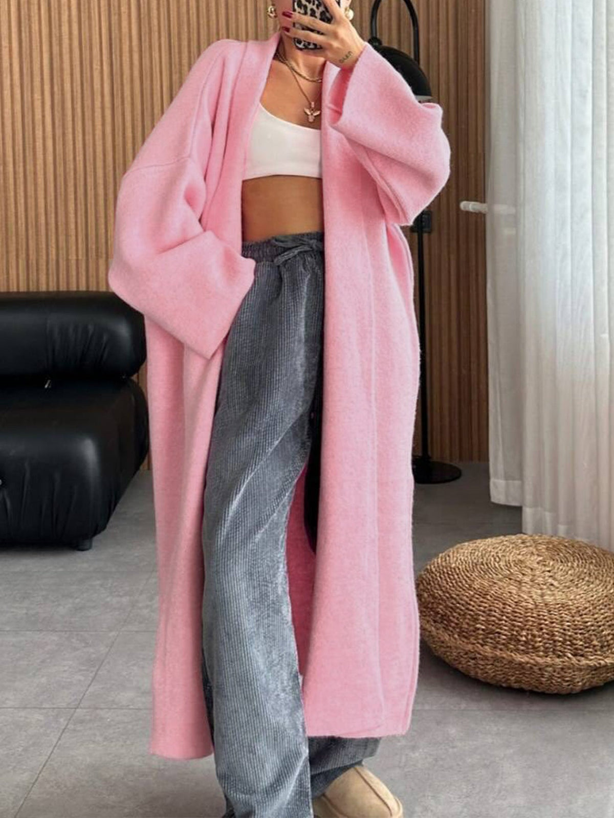 Fashionable Long Sleeve Knit Cardigan Coats for Women