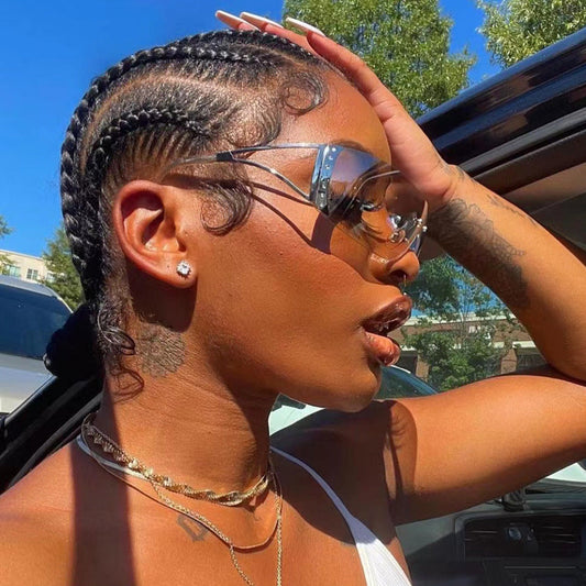 Retro Oval Metal Sunglasses with Gemstones for Outdoor Style
