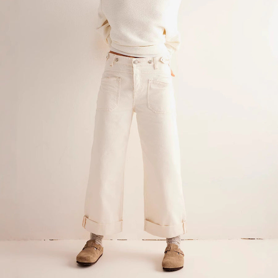 Washed Street Straight Leg Jeans