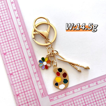 Artist Charm Alloy Paint Palette Keychain