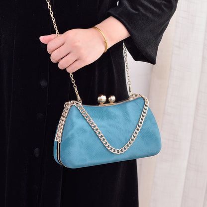 Elegant Black PU Evening Clutch Bag Vintage Style