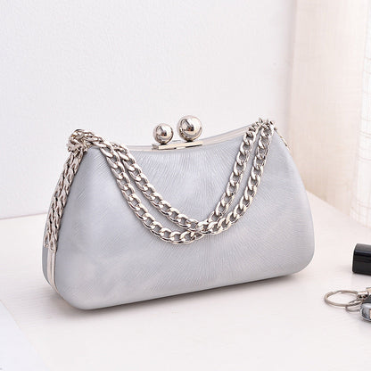 Elegant Black PU Evening Clutch Bag Vintage Style