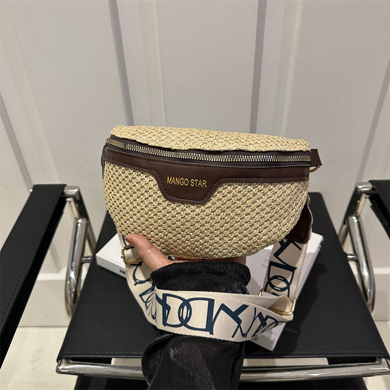 Trendy Woven Grass Crossbody Bag for Women