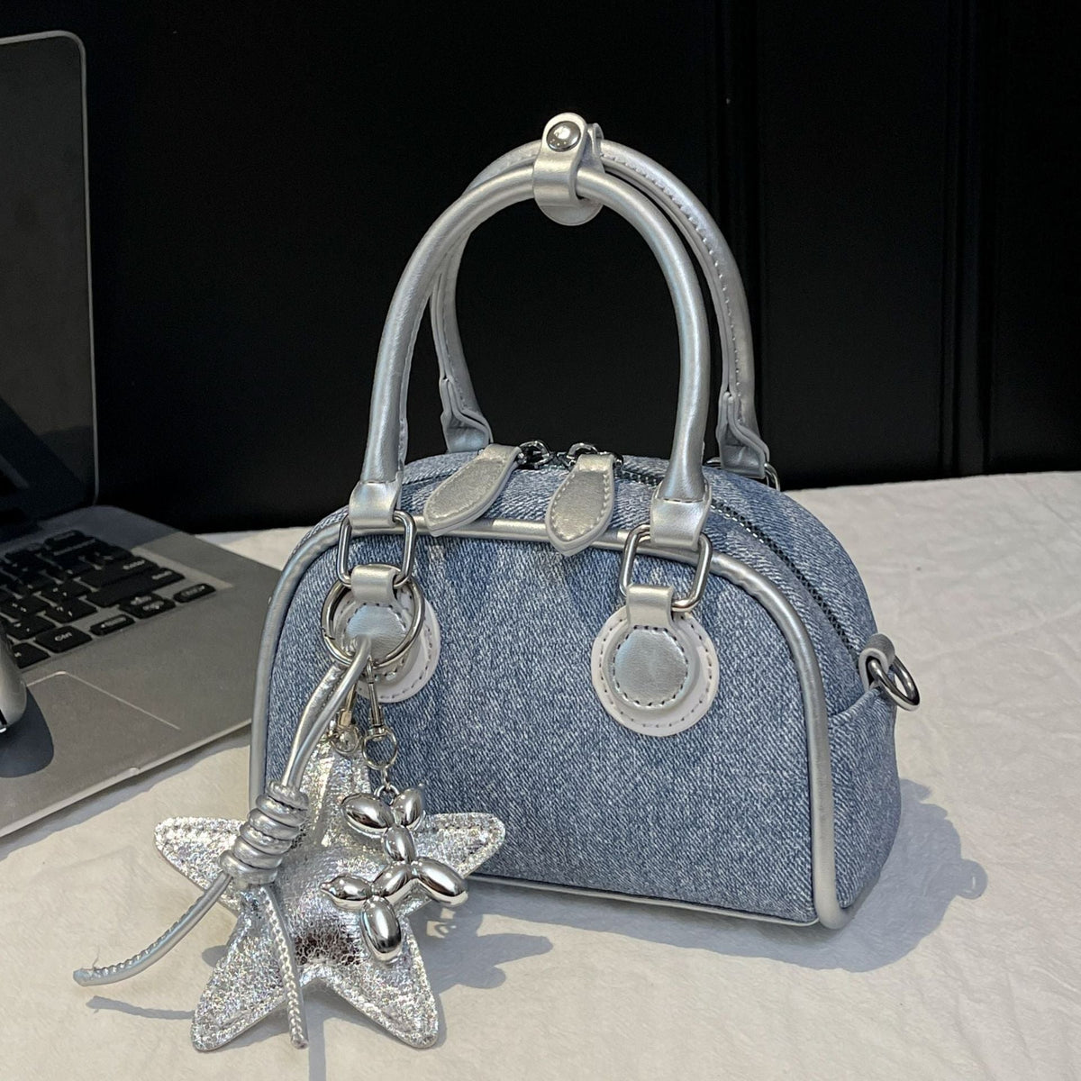 Trendy Shell Bag for Women - Stylish Denim Crossbody