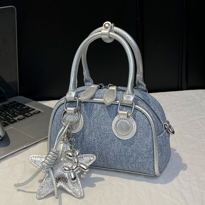 Trendy Shell Bag for Women - Stylish Denim Crossbody