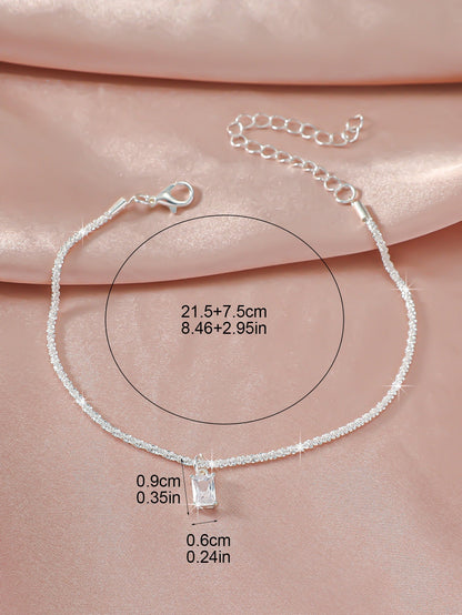 Simple Glitter Double Anklet