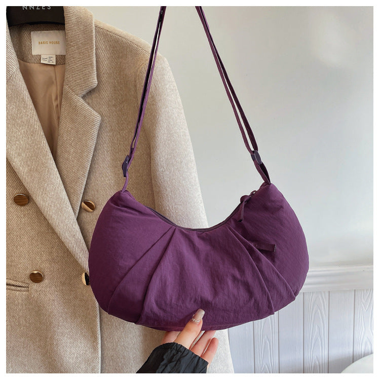 Minimalist Solid Color Dumpling Underarm Bag