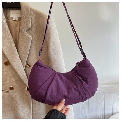 Minimalist Solid Color Dumpling Underarm Bag