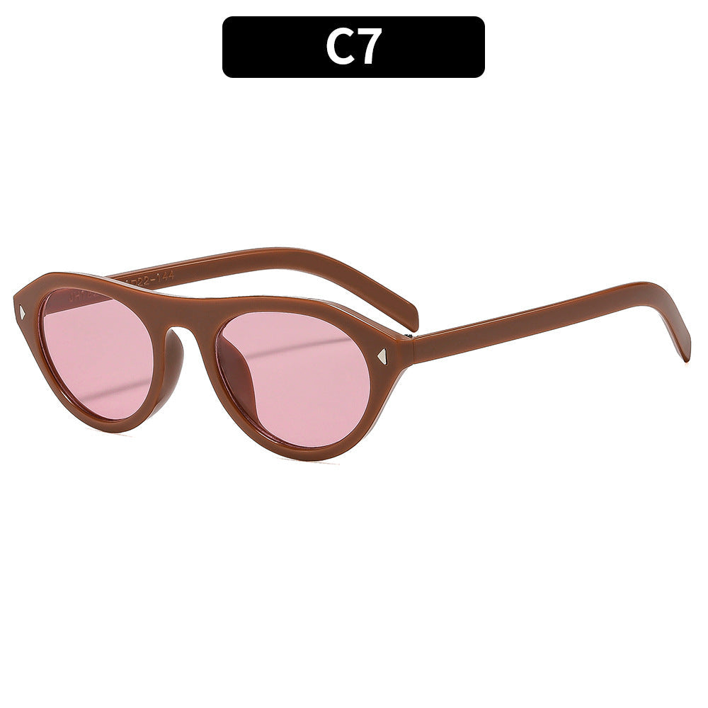 Fashion Oval Frame Sunglasses for Outdoor Activities
