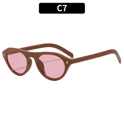 Fashion Oval Frame Sunglasses for Outdoor Activities