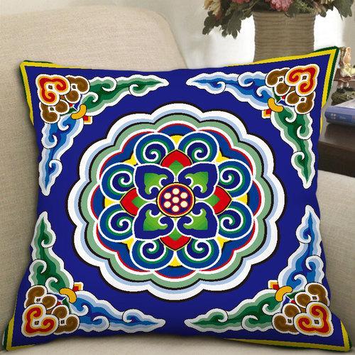 Tibetan Ethnic Style Thangka Cushion Pillow