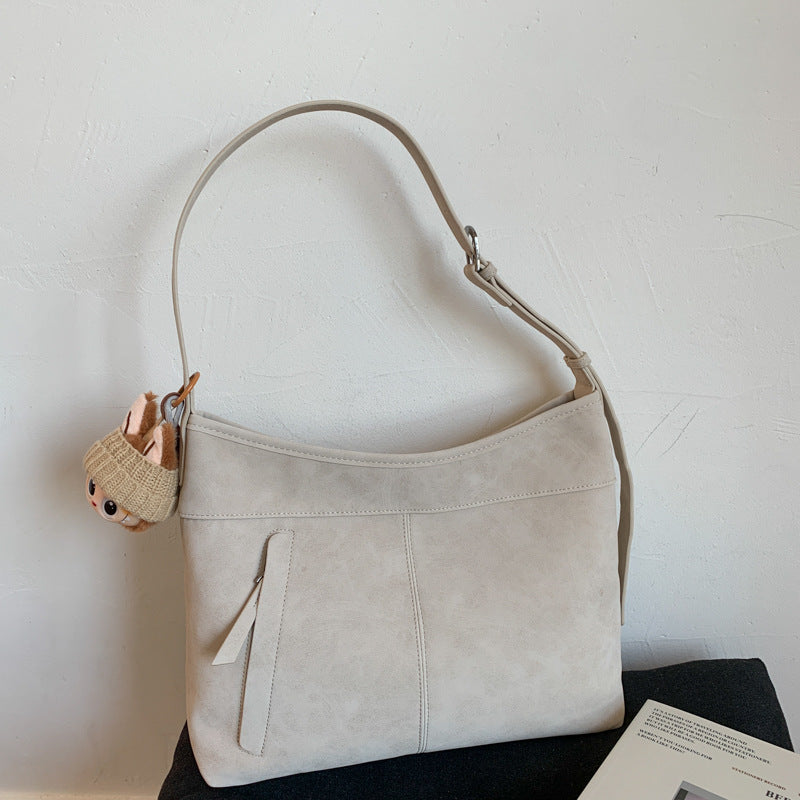 Vintage Style Casual Tote Bag Large Capacity PU Shoulder Bag