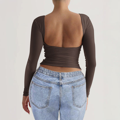 Casual Slim-Fit Knit Long Sleeve Top