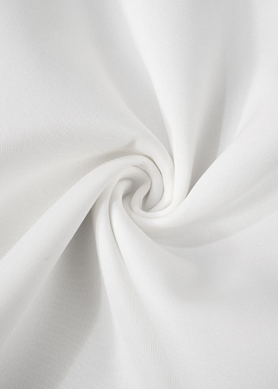 Halter Backless Fit Flare Dress White Fabric