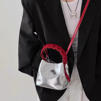 Solid Color Trendy Mini Bucket Bag