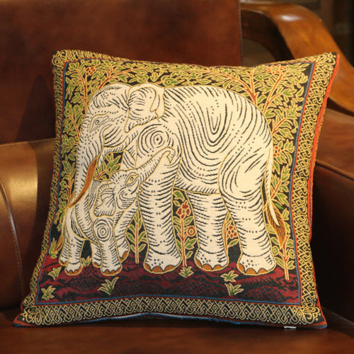 Ethnic Style Elephant Pillowcase Double-Sided Embroidered Pillowcase Sofa Cushion