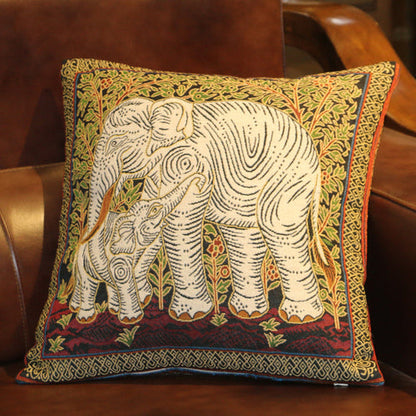 Ethnic Style Elephant Pillowcase Double-Sided Embroidered Pillowcase Sofa Cushion