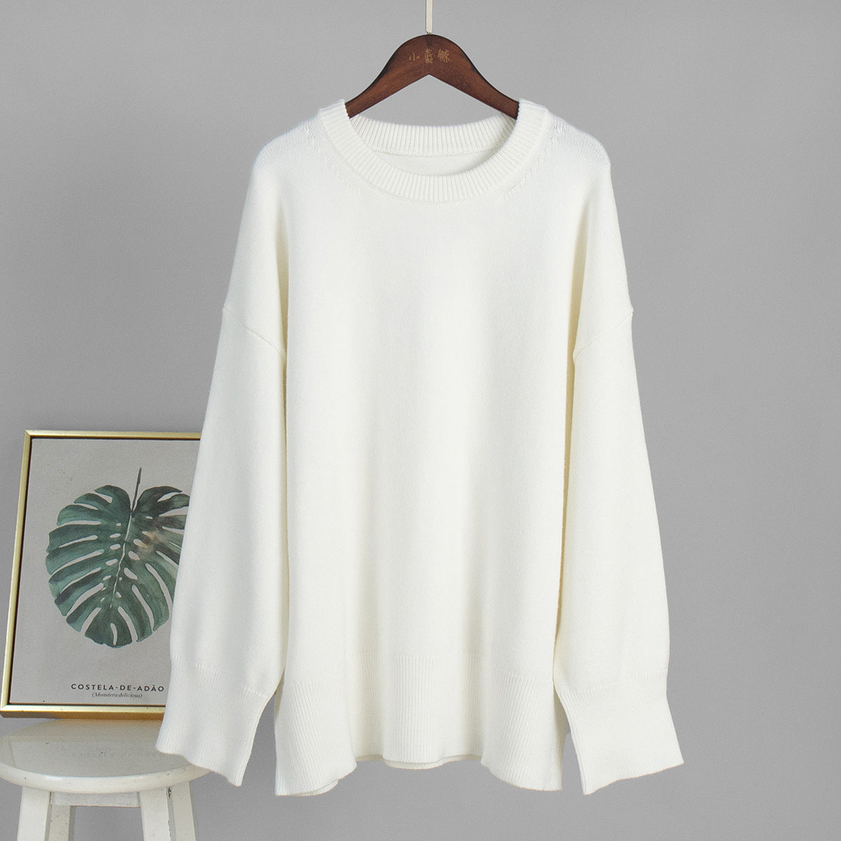 Casual Solid Color Sweater Comfortable Knit Pullover