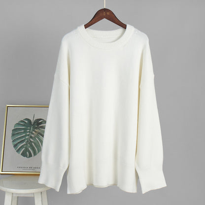 Casual Solid Color Sweater Comfortable Knit Pullover