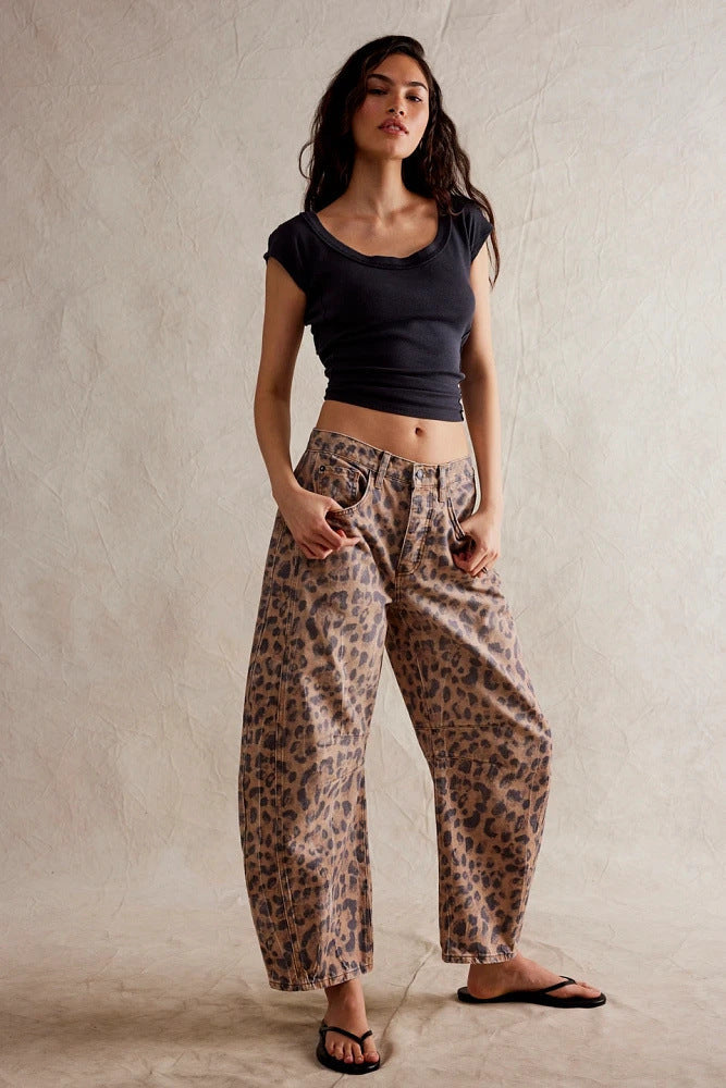 Casual Loose-Fit Mid-Rise Straight-Leg Women's Jeans