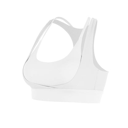 Beautiful Back Sports Underwear Women'S Shockproof Running Fitness Bra Gathered Training Ribbed Yoga Vest